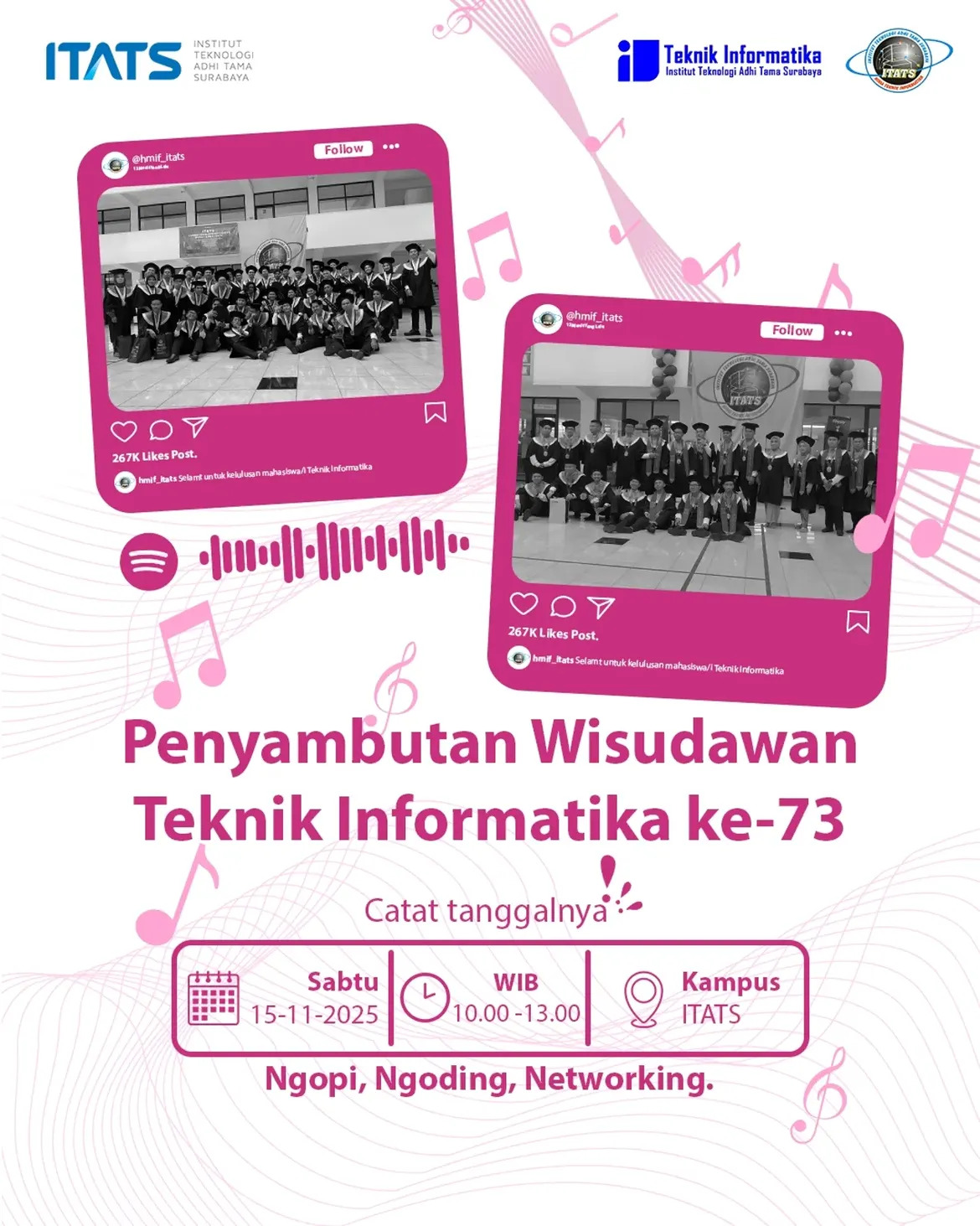 Penyambutan Wisudawan Teknik Informatika ke-73